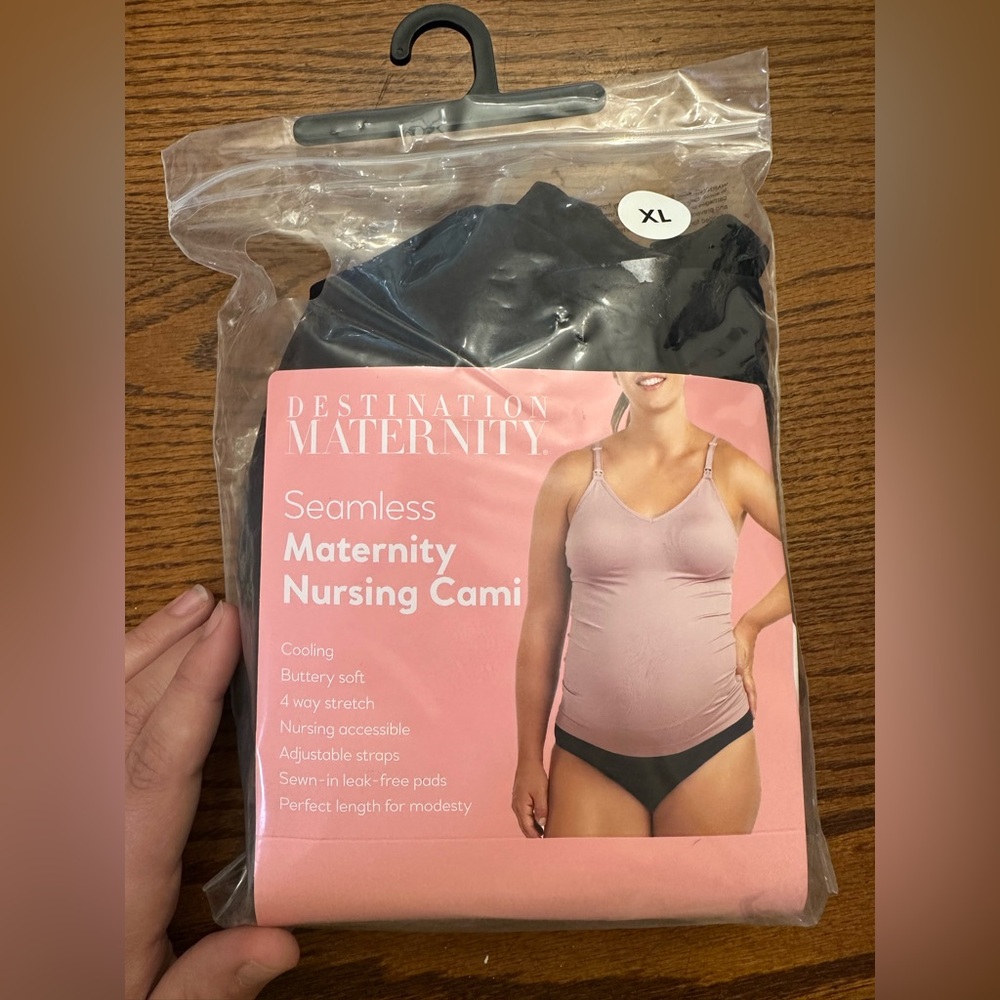 Destination Maternity Seamless Black Nursing Cami